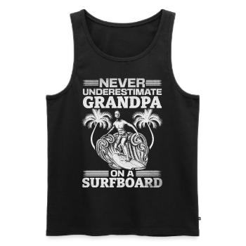Wassersurfen Unterschätze niemals Opa auf einem - Männer Premium Bio Tank Top - Schwarz - Vorne - AI Model Male 178 light (178cm)
