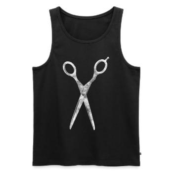 Hair Dresser Scissor Cutting Hair - Men's Premium Organic Tank Top - black - Front - AI Model Male 178 light (178cm)