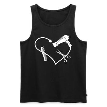 Hair Stylist Scissors Blow Dryer - Männer Premium Bio Tank Top - Schwarz - Vorne - Michal (187cm)