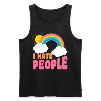 I Hate People Introvert People - Männer Premium Bio Tank Top - Schwarz - Vorne - AI Model Male 178 light (178cm)