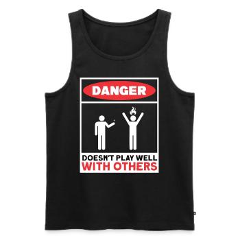 Antisocial Introvert Hate People - Männer Premium Bio Tank Top - Schwarz - Vorne - AI Model Male 178 light (178cm)