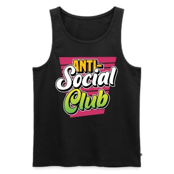 Antisocial Club Anti Social Introvert People - Männer Premium Bio Tank Top - Schwarz - Vorne - AI Model Male 178 light (178cm)