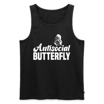 Antisocial Butterfly Introvert Design - Männer Premium Bio Tank Top - Schwarz - Vorne - AI Model Male 178 light (178cm)
