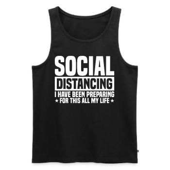 Social Distancing Funny Sarcasm People - Männer Premium Bio Tank Top - Schwarz - Vorne - AI Model Male 178 light (178cm)
