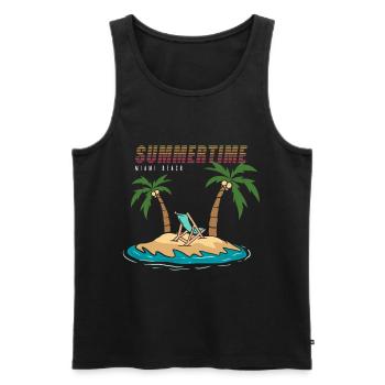 Summertime Miami Beach Vacation - Männer Premium Bio Tank Top - Schwarz - Vorne - AI Model Male 178 light (178cm)