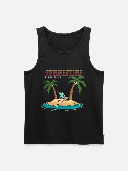 Summertime Miami Beach Vacation - Männer Premium Bio Tank Top - Schwarz