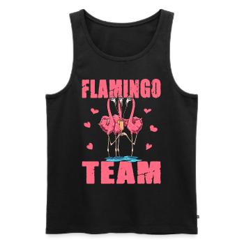 Flamingo Team - Männer Premium Bio Tank Top - Schwarz - Vorne - Michal (187cm)