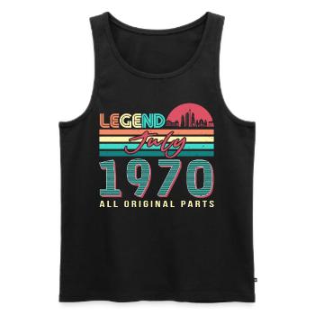 Tous les originaux 1970 en juillet - Débardeur bio Premium Homme - noir - Devant - Michal (187cm)