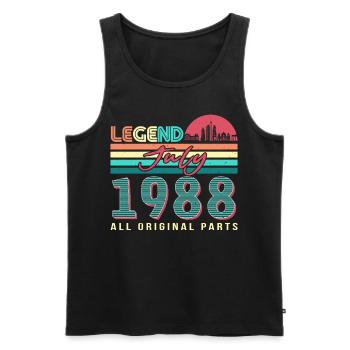 Best year of birth 1988 July - Men's Premium Organic Tank Top - black - Front - AI Model Male 178 light (178cm)