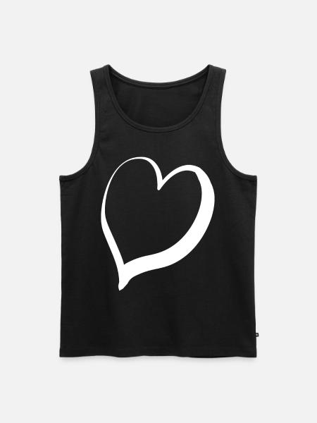 Great White Heart - Men's Premium Organic Tank Top - black