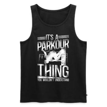 Parkour Free Running Traceur - Männer Premium Bio Tank Top - Schwarz - Vorne - Michal (187cm)