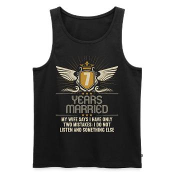 7 years married only 2 mistakes 7.Wedding day - Men's Premium Organic Tank Top - black - Front - Michal (187cm)