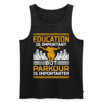 Parkour Free Running Traceur - Men's Premium Organic Tank Top - black - Front - Michal (187cm)