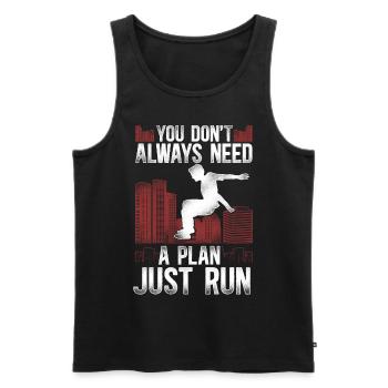 Parkour Free Running Traceur - Männer Premium Bio Tank Top - Schwarz - Vorne - AI Model Male 178 light (178cm)