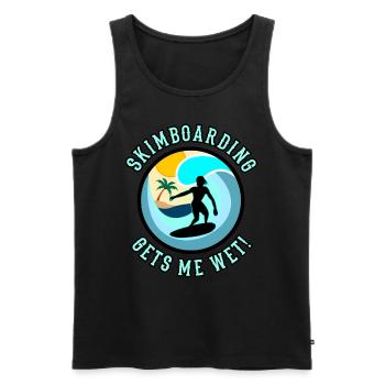 Skimboarding gets me wet! Skimboard Women Saying - Men's Premium Organic Tank Top - black - Front - Michal (187cm)