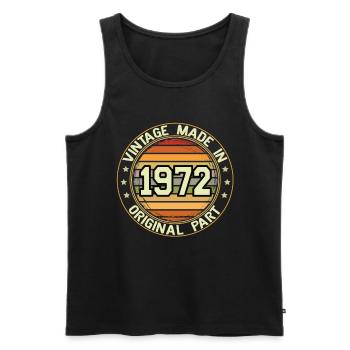 Vintage Made In 1972 Original Part Geburtstag 1972 - Männer Premium Bio Tank Top - Schwarz - Vorne - Michal (187cm)