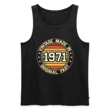 Vintage Made In 1971 Original Part Birthday 1971 - Men's Premium Organic Tank Top - black - Front - Michal (187cm)