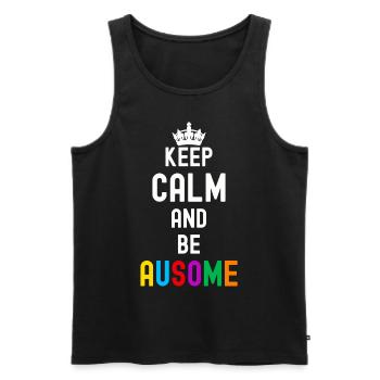 Autism - Men's Premium Organic Tank Top - black - Front - AI Model Male 178 light (178cm)