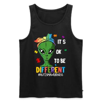 Tshirt autistique Autimus Cadeau Asperger Enfants - Débardeur bio Premium Homme - noir - Devant - Michal (187cm)