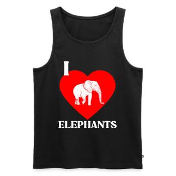 Éléphant - Débardeur bio Premium Homme - noir - Devant - Michal (187cm)