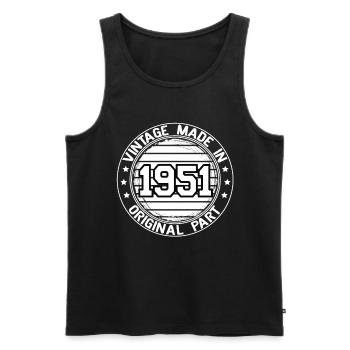 Vintage Made In 1951 Original Part Geburtstag 1951 - Männer Premium Bio Tank Top - Schwarz - Vorne - Michal (187cm)
