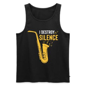 Jazz - Männer Premium Bio Tank Top - Schwarz - Vorne - AI Model Male 178 light (178cm)