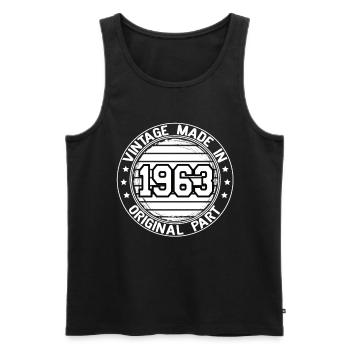 Vintage Made In 1963 Original Part Geburtstag 1963 - Männer Premium Bio Tank Top - Schwarz - Vorne - AI Model Male 178 light (178cm)
