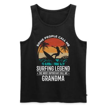 Water surfer Grandma Water surfing Grandma Surfing - Men's Premium Organic Tank Top - black - Front - Michal (187cm)