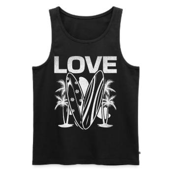 Surfen Surfbrett Surfer Wellenreiten Wassersurfen - Männer Premium Bio Tank Top - Schwarz - Vorne - AI Model Male 178 light (178cm)
