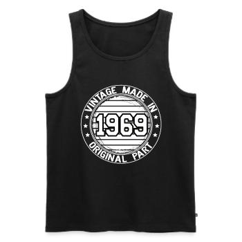 Vintage Made In 1969 Original Part Birthday 1969 - Men's Premium Organic Tank Top - black - Front - Michal (187cm)
