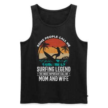 Water surfer Mama Water surfing Mama Surfing - Men's Premium Organic Tank Top - black - Front - Michal (187cm)