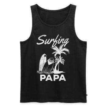 Surfen Papa Surfbrett Surfer Daddy Wave Surfen - Männer Premium Bio Tank Top - Schwarz - Vorne - Michal (187cm)
