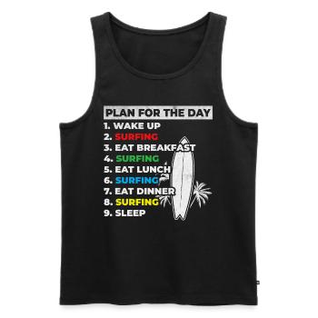 Water Surfer Surfer Surfing Daily Schedule for the Day - Men's Premium Organic Tank Top - black - Front - Michal (187cm)