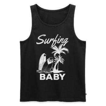 Famille Surfboard Surf Wave Surfer I Baby - Débardeur bio Premium Homme - noir - Devant - Michal (187cm)