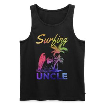Wave Surfing Uncle Surfing Uncle Surfboard Surfer - Men's Premium Organic Tank Top - black - Front - Michal (187cm)