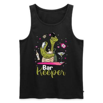 Bartender Turtle - Men's Premium Organic Tank Top - black - Front - Michal (187cm)