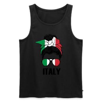 Italy - Männer Premium Bio Tank Top - Schwarz - Vorne - AI Model Male 178 light (178cm)