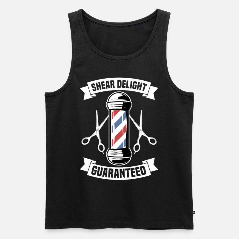 Barbershop Shear Delight Guranteed - Männer Premium Bio Tank Top - Schwarz