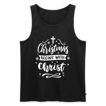 Christianisme Dieu Jésus Don Église Religion - Débardeur bio Premium Homme - noir - Devant - AI Model Male 178 light (178cm)