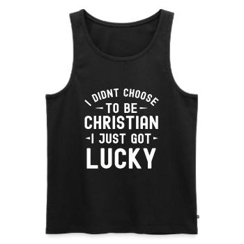 Chrétiens Religion Bible évangélique Jésus Église - Débardeur bio Premium Homme - noir - Devant - AI Model Male 178 light (178cm)