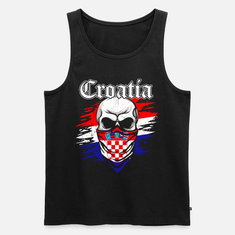 Kroatien Tshirt - Männer Premium Bio Tank Top - Schwarz