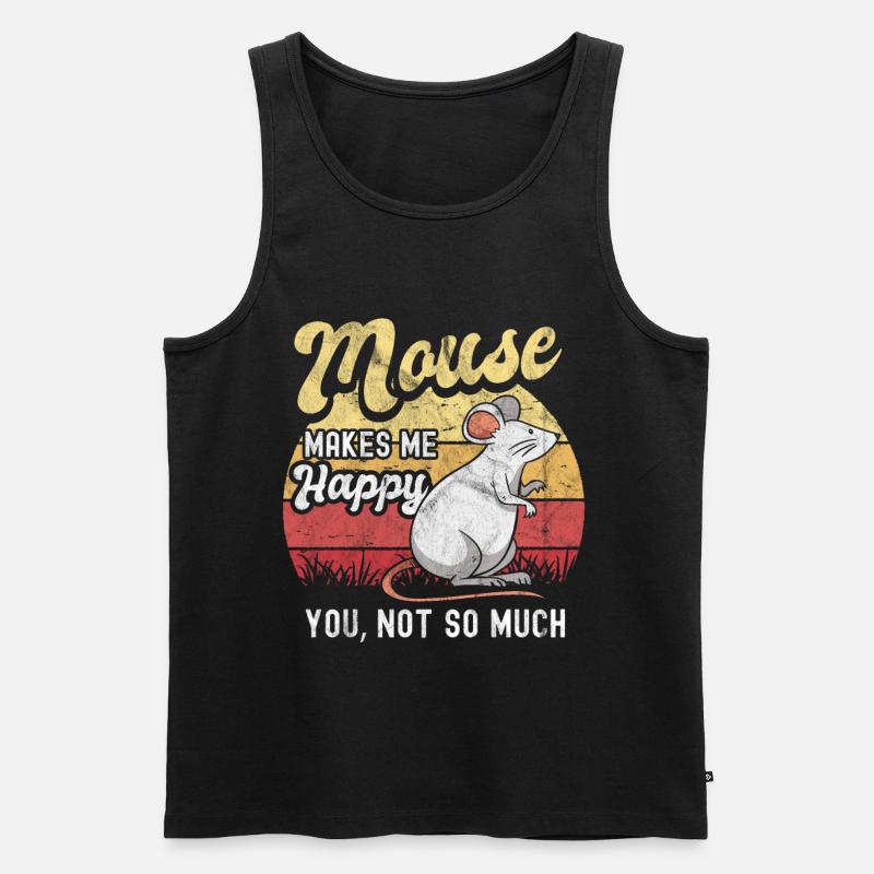 Maus - Männer Premium Bio Tank Top - Schwarz
