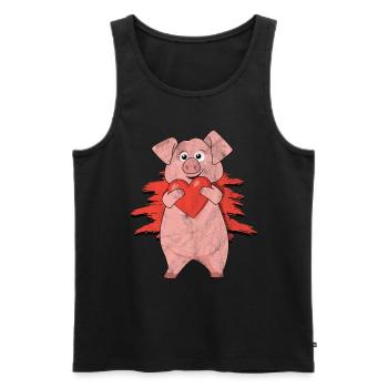 Pig Gift Piglet Kids Piglet Pig Pig - Men's Premium Organic Tank Top - black - Front - Michal (187cm)
