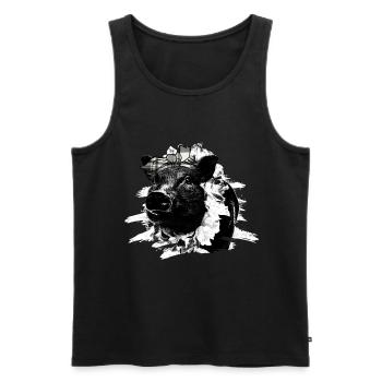 Pig Tshirt Enfants Femmes Porcelet Porcelet - Débardeur bio Premium Homme - noir - Devant - AI Model Male 178 light (178cm)