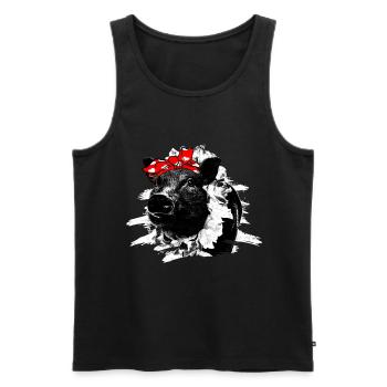Pig Tshirt Gift Children Women - Men's Premium Organic Tank Top - black - Front - Michal (187cm)