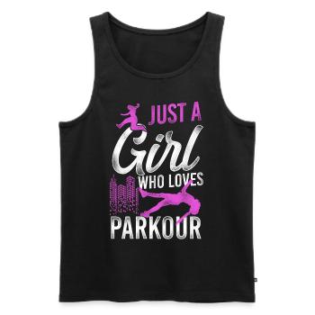 Parkour Free Running Traceur Girl - Men's Premium Organic Tank Top - black - Front - Michal (187cm)
