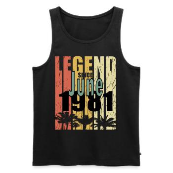 1981 Jahrgang geboren im Juni Geschenk - Männer Premium Bio Tank Top - Schwarz - Vorne - AI Model Male 178 light (178cm)