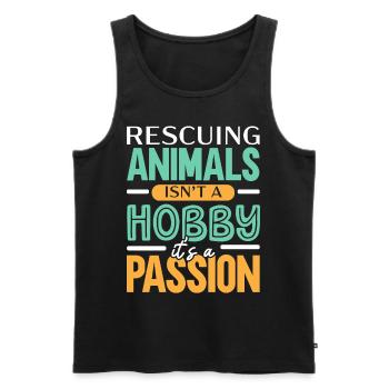 Tiere zu retten ist kein Hobby, sondern eine Passi - Männer Premium Bio Tank Top - Schwarz - Vorne - AI Model Male 178 light (178cm)