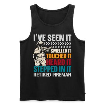 Feuerwehrmann im Ruhestand Brandbekämpfung Feuerwe - Männer Premium Bio Tank Top - Schwarz - Vorne - AI Model Male 178 light (178cm)