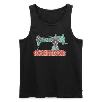 Sewing Machine Design For Quilting - Men's Premium Organic Tank Top - black - Front - AI Model Male 178 light (178cm)